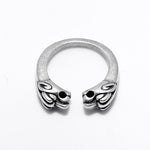 Bague Dragon<br> Jumeaux Viking argent "Argent" - Dragon-chinois