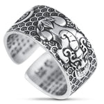 Bague Dragon<br> Mantra Tibétain "Argent" - Dragon-chinois