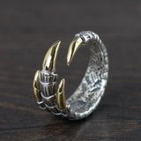 Bague Dragon<br> Griffe Acérer "Argent" - Dragon-chinois