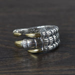 Bague Dragon<br> Griffe Acérer "Argent" - Dragon-chinois