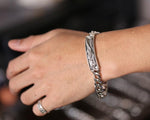 Bracelet Dragon <br> Gourmette Homme "Argent" - Dragon-chinois