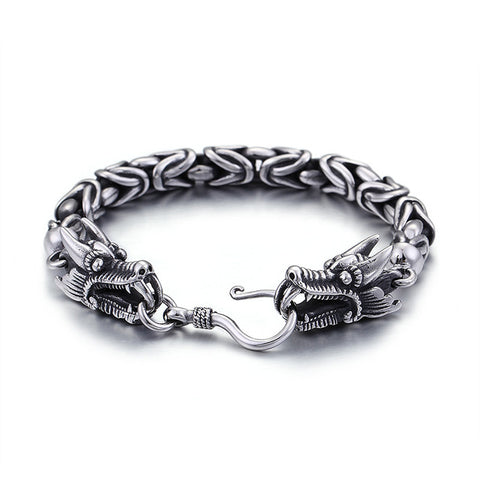 Bracelet Dragon <br> Maille Inoxydable "Acier" - Dragon-chinois