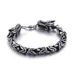Bracelet Dragon <br> Maille Inoxydable "Acier" - Dragon-chinois