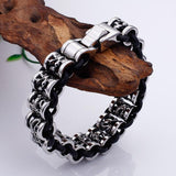 Bracelet Dragon <br> Cuir Homme "Acier" - Dragon-chinois