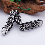 Bracelet Dragon <br> Cuir Homme "Acier" - Dragon-chinois
