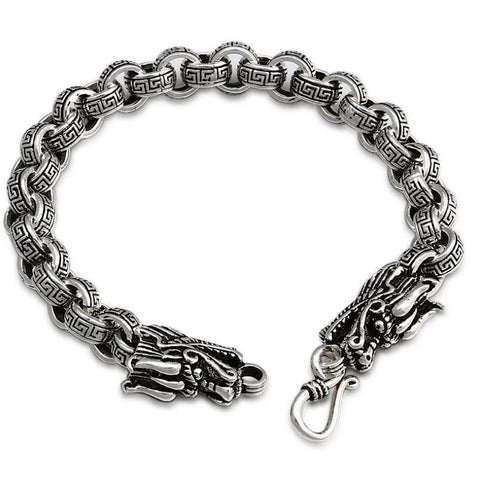 Bracelet Dragon <br> Aztèque "Argent" - Dragon-chinois
