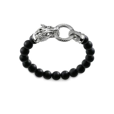 Bracelet Dragon <br> Perle Japonaise Massif "Argent" - Dragon-chinois