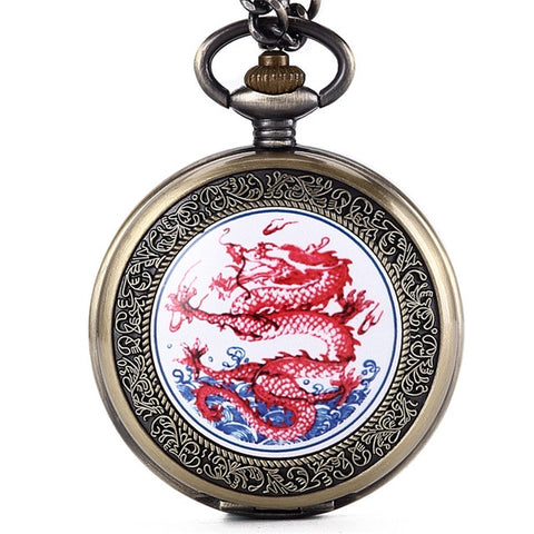Montre Gousset<br> Quartz Homme - Dragon-chinois
