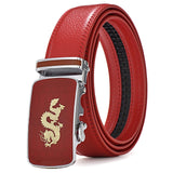 Ceinture Dragon<br> Cuir Blanc - Dragon-chinois