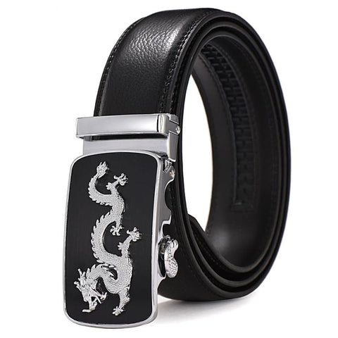 Ceinture Dragon<br> Noir Femme en Cuir - Dragon-chinois