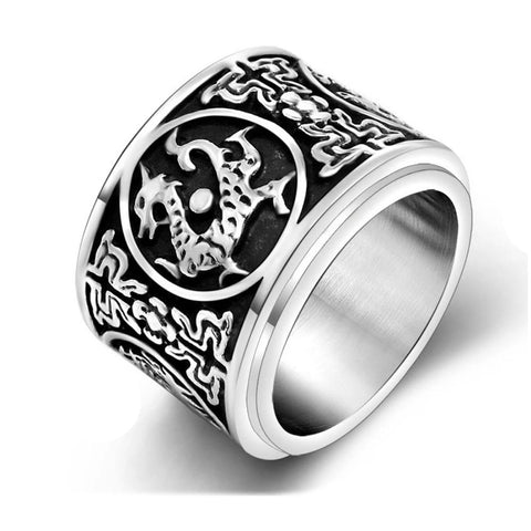 Bague Dragon<br> Impériale "Acier" - Dragon-chinois