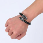 Bracelet Dragon<br> Jonc Tressé "Acier" - Dragon-chinois