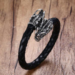 Bracelet Dragon<br> Jonc Tressé "Acier" - Dragon-chinois