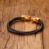 Bracelet Dragon<br> Jonc en Or "Acier" - Dragon-chinois