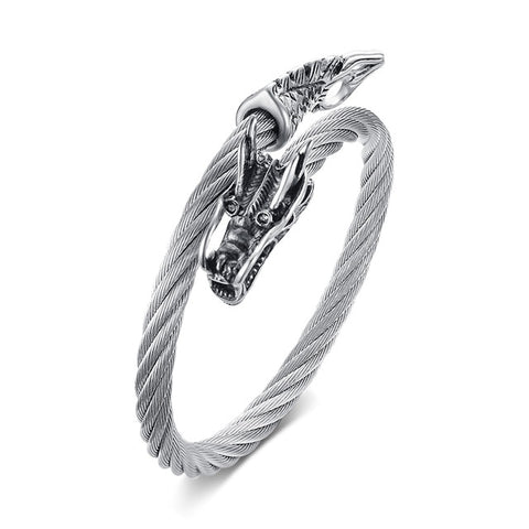 Bracelet Dragon<br> Jonc Impériale "Acier" - Dragon-chinois