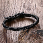 Bracelet Dragon<br> Jonc Noir "Acier" - Dragon-chinois