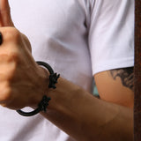 Bracelet Dragon<br> Jonc Noir "Acier" - Dragon-chinois
