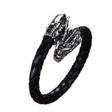 Bracelet Dragon<br> Jonc Tressé "Acier" - Dragon-chinois