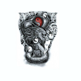 Tatouage éphémère<br> Dragon Rouge "Dos - Dragon-chinois