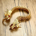 Bracelet Dragon<br> Maillon d'Or "Acier" - Dragon-chinois