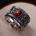 Bague Dragon<br> Onyx "Argent" - Dragon-chinois