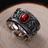 Bague Dragon<br> Onyx "Argent" - Dragon-chinois