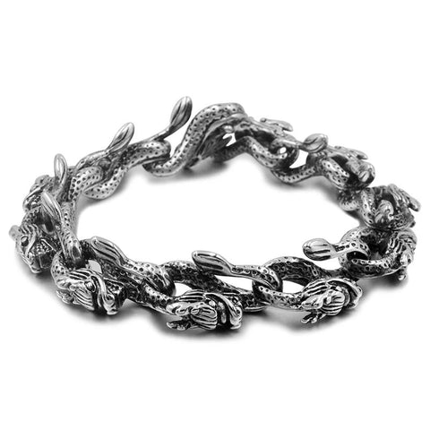 Bracelet Dragon <br> Femme "Acier" - Dragon-chinois
