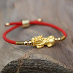 Bracelet Dragon<br> Tressé en Fil de Coton "Argent" - Dragon-chinois