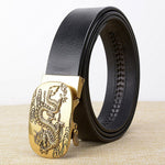 Ceinture Dragon<br> Cuir Marron Homme - Dragon-chinois