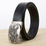 Ceinture Dragon<br> Cuir Marron Homme - Dragon-chinois