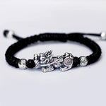 Bracelet Dragon<br> Tressé Argent Homme "Argent" - Dragon-chinois