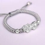 Bracelet Dragon<br> Tressé Argent Homme "Argent" - Dragon-chinois