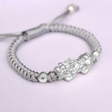 Bracelet Dragon<br> Tressé Argent Homme "Argent" - Dragon-chinois
