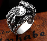 Bague Dragon<br> Yin Yang "Acier" - Dragon-chinois