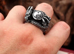 Bague Dragon<br> Yin Yang "Acier" - Dragon-chinois