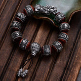 Bracelet Dragon<br> Perle Ornée d'Argent Massif "Argent" - Dragon-chinois
