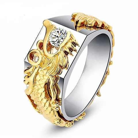 Bague Dragon<br> Ryu "Acier" - Dragon-chinois