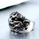 Bague Dragon<br> Oni "Acier" - Dragon-chinois