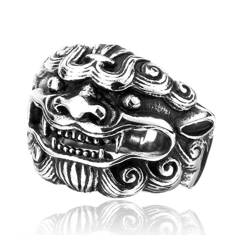 Bague Dragon<br> Oni "Acier" - Dragon-chinois