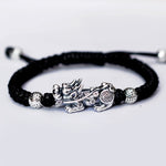 Bracelet Dragon<br> Tressé Argent Homme "Argent" - Dragon-chinois