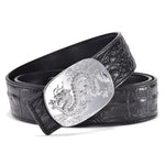 Ceinture Dragon<br> Boucle Argent en Cuir - Dragon-chinois