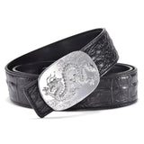Ceinture Dragon<br> Boucle Argent en Cuir - Dragon-chinois