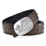 Ceinture Dragon<br> Boucle Argent en Cuir - Dragon-chinois