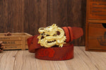 Ceinture Dragon<br> Cuir Or - Dragon-chinois