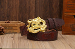 Ceinture Dragon<br> Cuir Or - Dragon-chinois