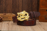 Ceinture Dragon<br> Cuir Or - Dragon-chinois