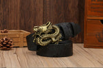 Ceinture Dragon<br> Cuir Or - Dragon-chinois