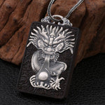 Pendentif Dragon<br> Homme "Argenté" - Dragon-chinois