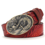 Ceinture Dragon<br> En Cuir Gravée - Dragon-chinois