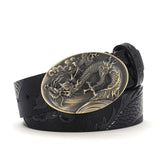 Ceinture Dragon<br> En Cuir Gravée - Dragon-chinois
